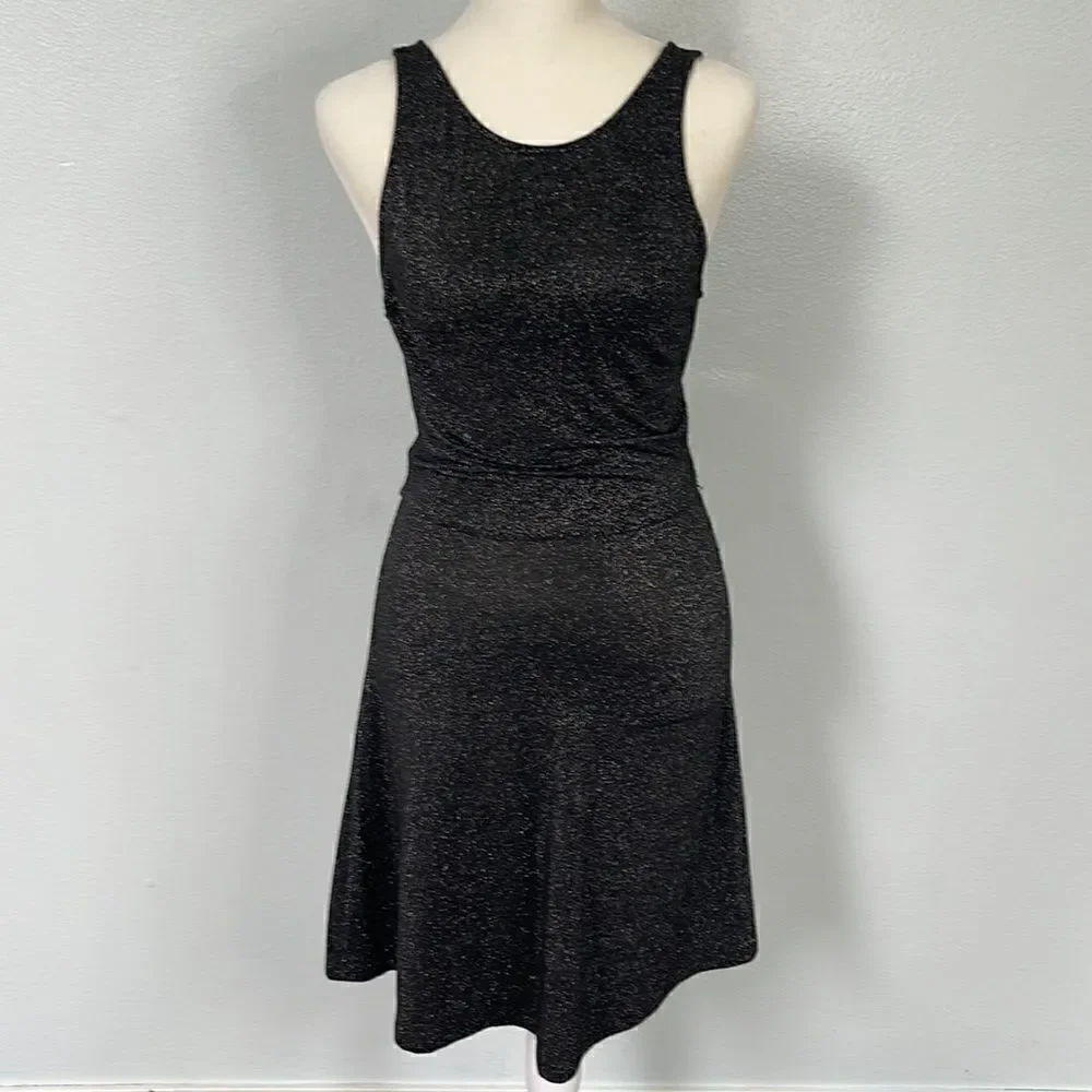 Divided little black dress. Size 4. Lots of sparkle! - Picture 1 of 9